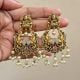 Handmade Brass Metal Jewellery Lakshmi Chandbali Earrings